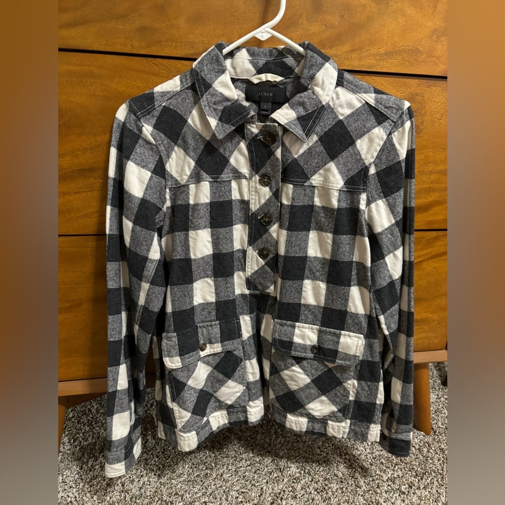 J.Crew Wool Flannel PullOver Shirt in Size S
